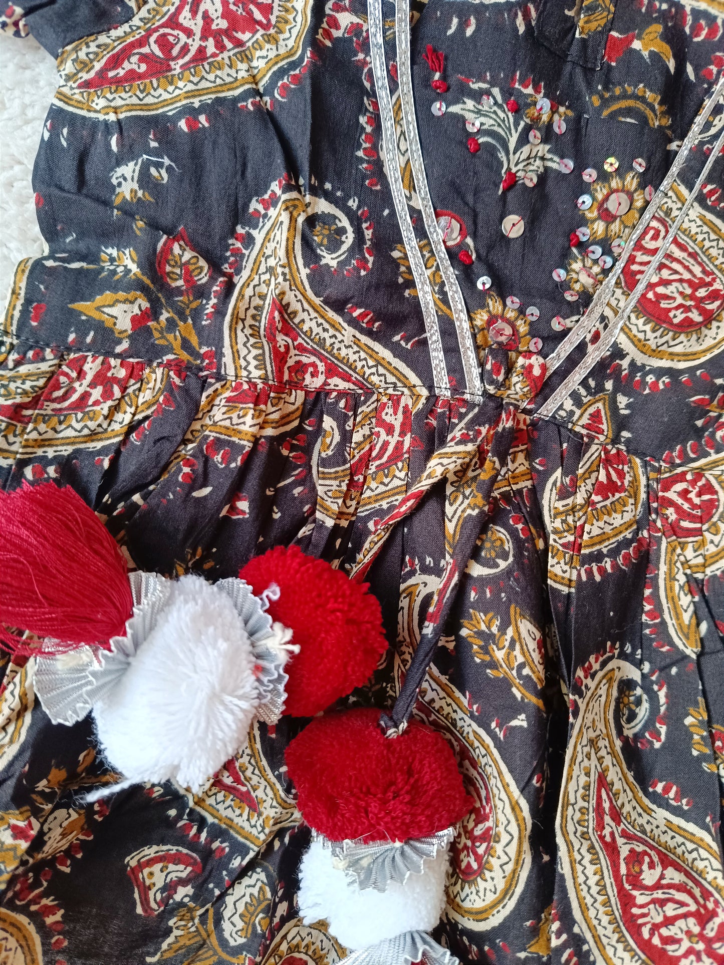 Block Print Black Colour Lehenga Choli