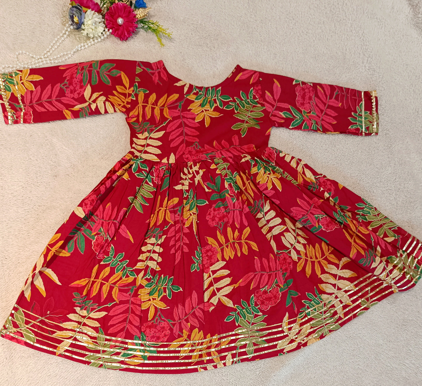 Block Print Maroon Colour Anarkali Suit With Sharara