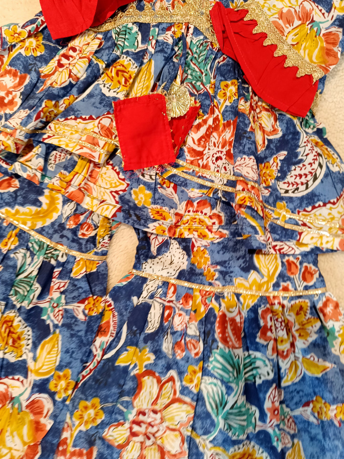 Abstract Flower Printed Blue Coloured Anarkali Suit With Sharara