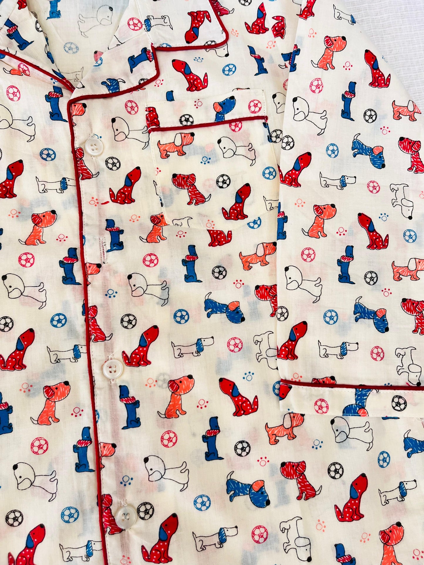 Dog Bone Print Blue Color Night Suit