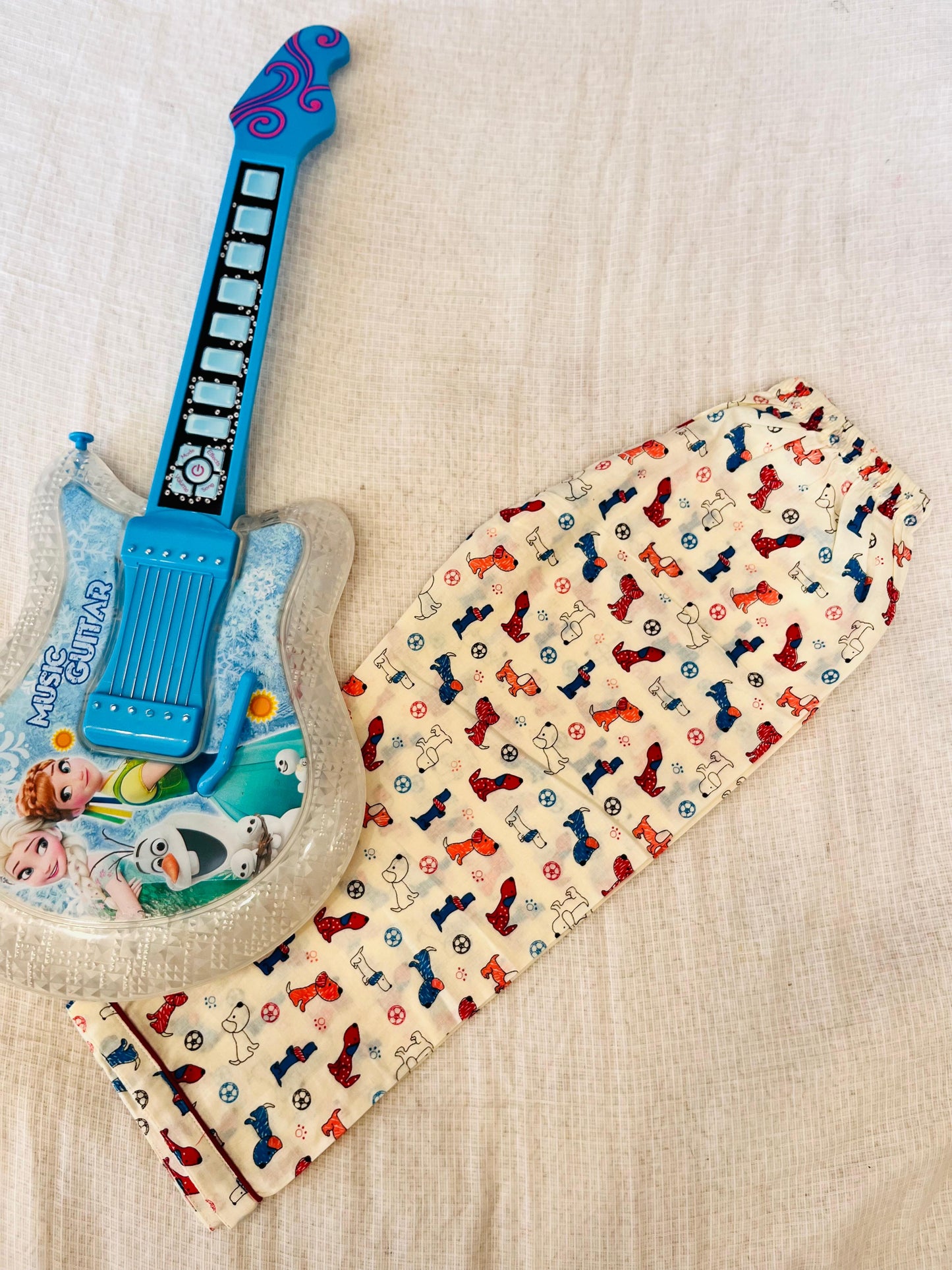 Dog Bone Print Blue Color Night Suit