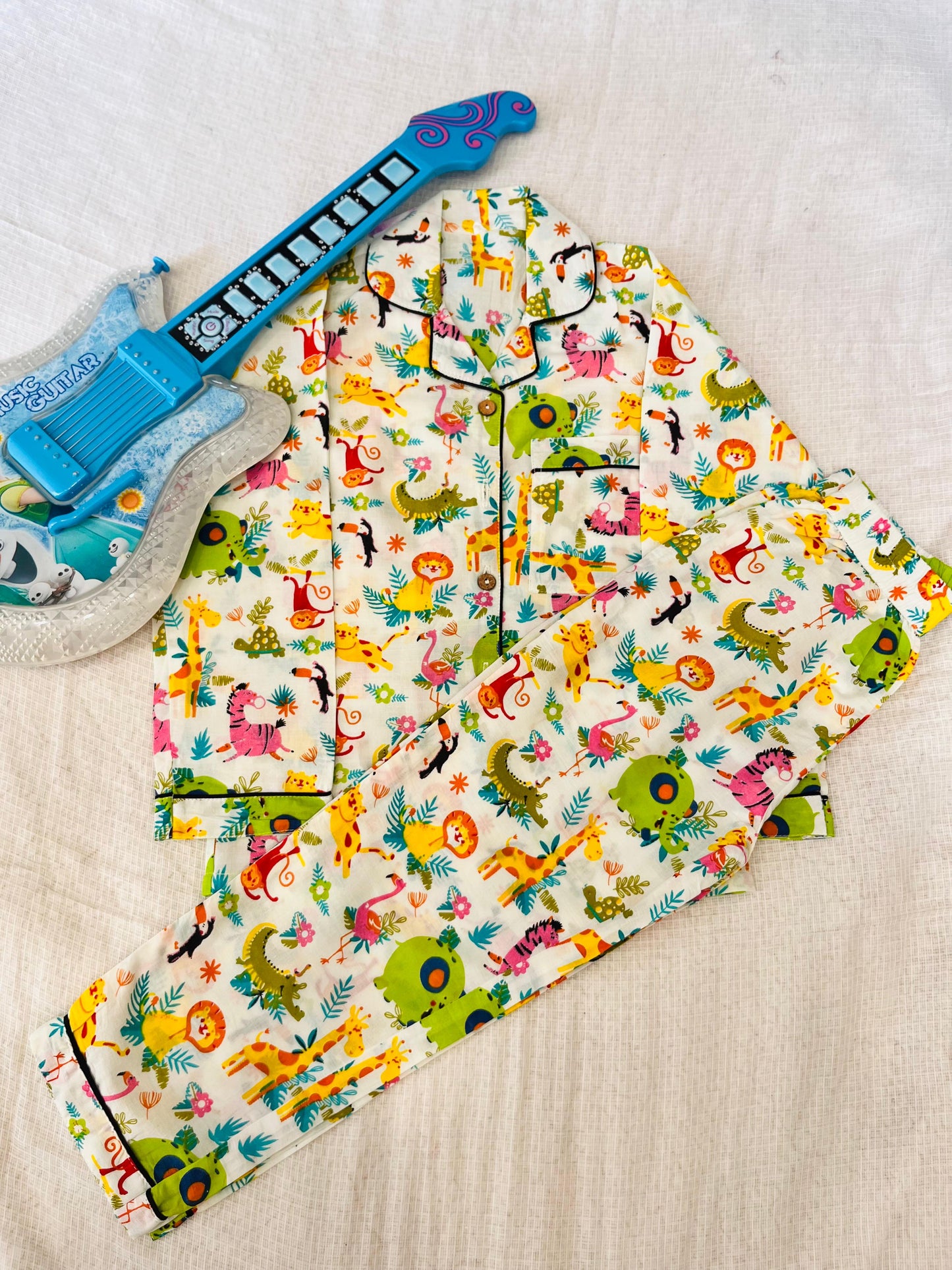 Animals print Multicolor Night Suit