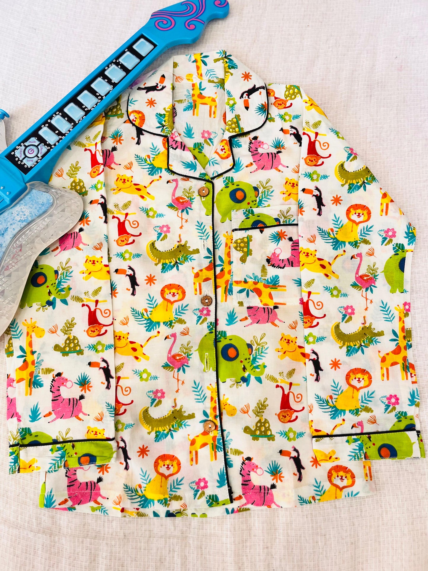 Animals print Multicolor Night Suit