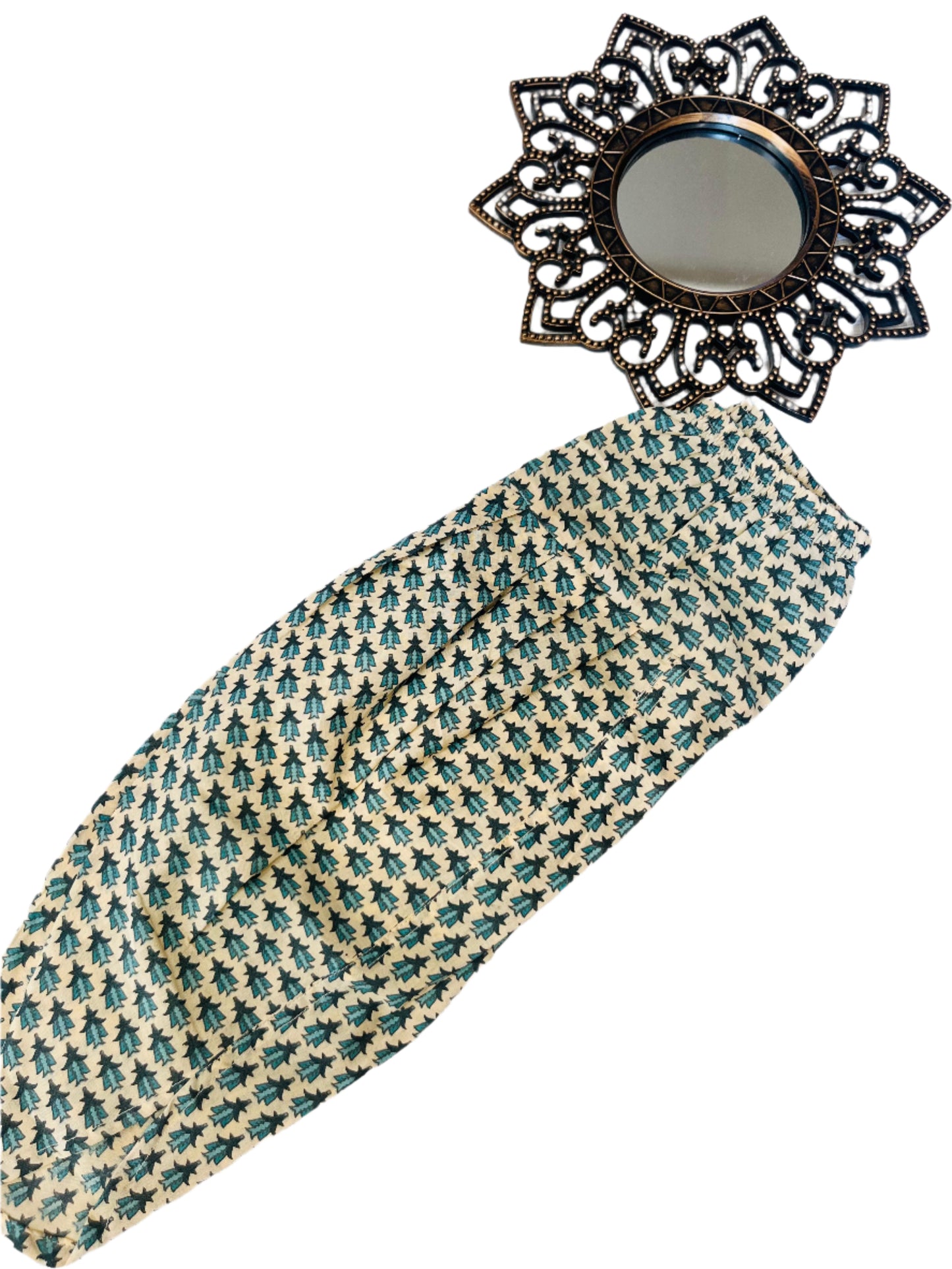 Blue Flower printed Straight Kurta with Dhoti Style Tulip Pant