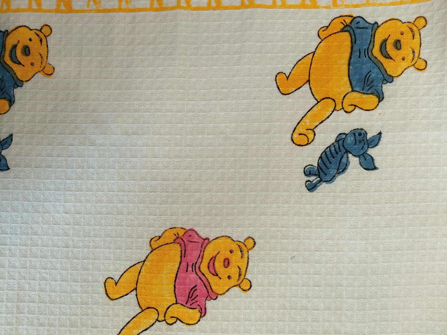 Winnie Pooh Print White Cotton Bath Towel