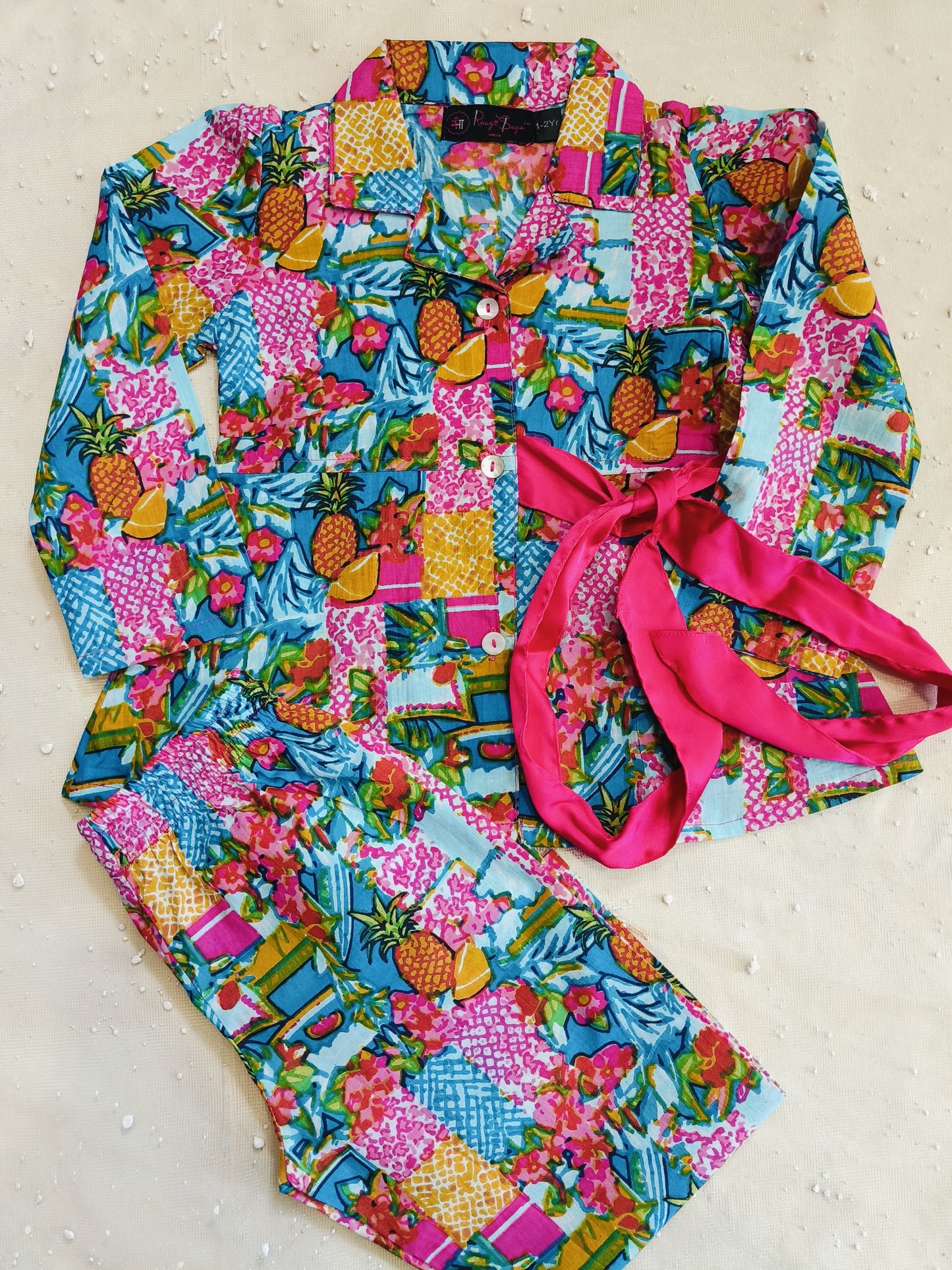 Fruit Print Pink colour Girls Co-Ord Set