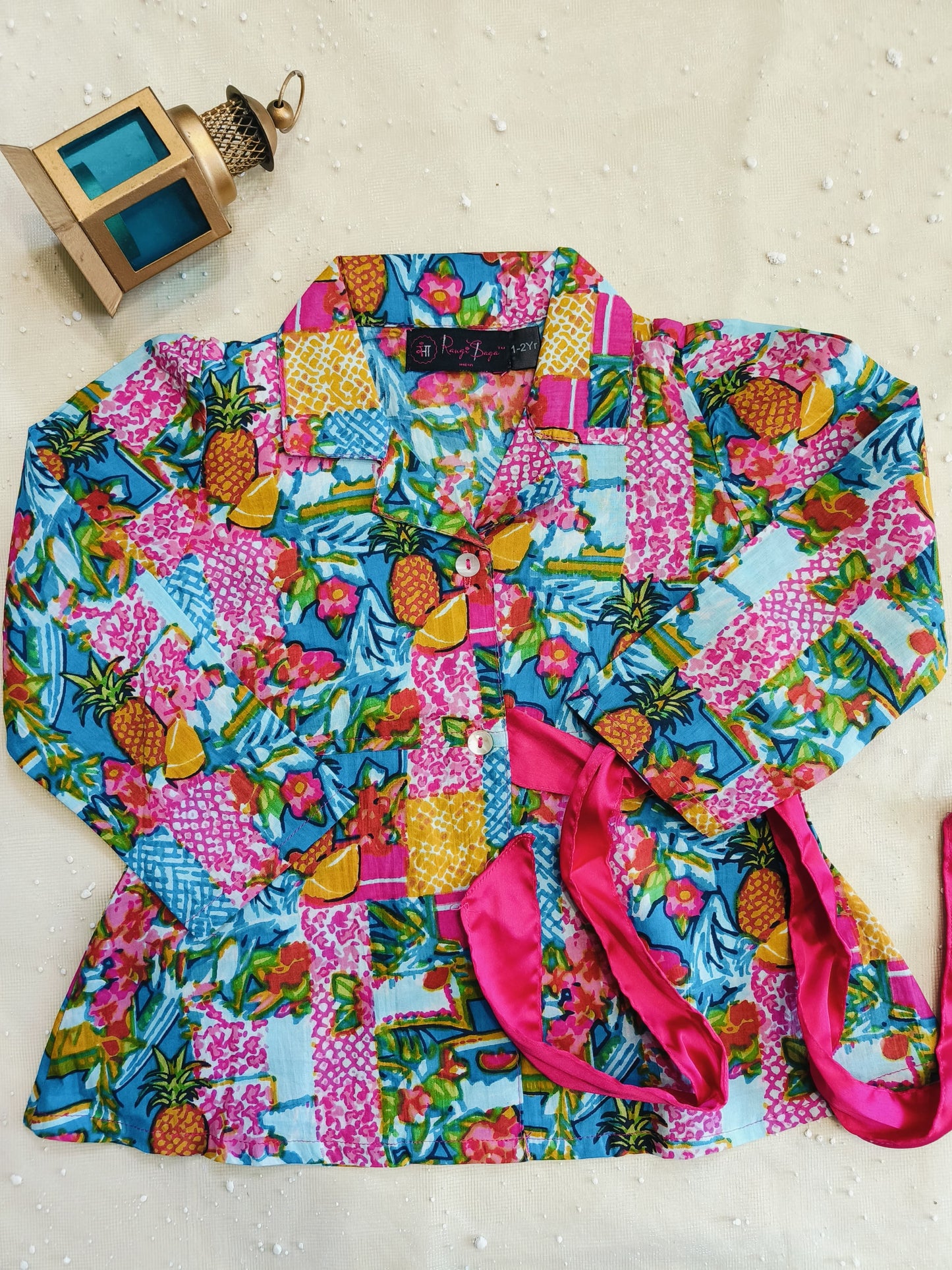 Fruit Print Pink colour Girls Co-Ord Set