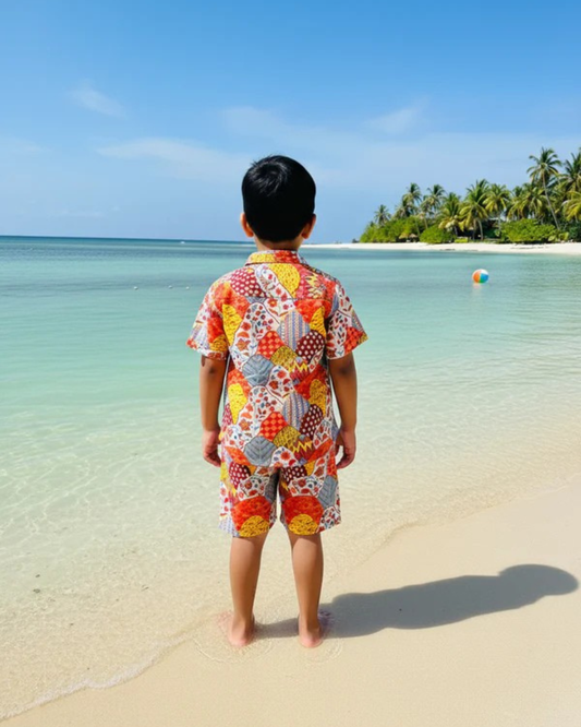 Multicolor Abstract printed Cord-Set for Boys