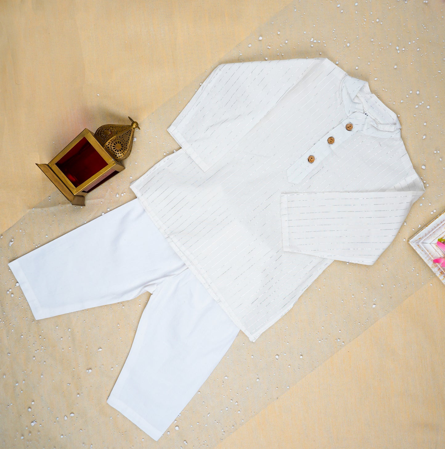 Baby Pink Bandhej Jacket with Kurta -Pyjama (Tie and Dye)