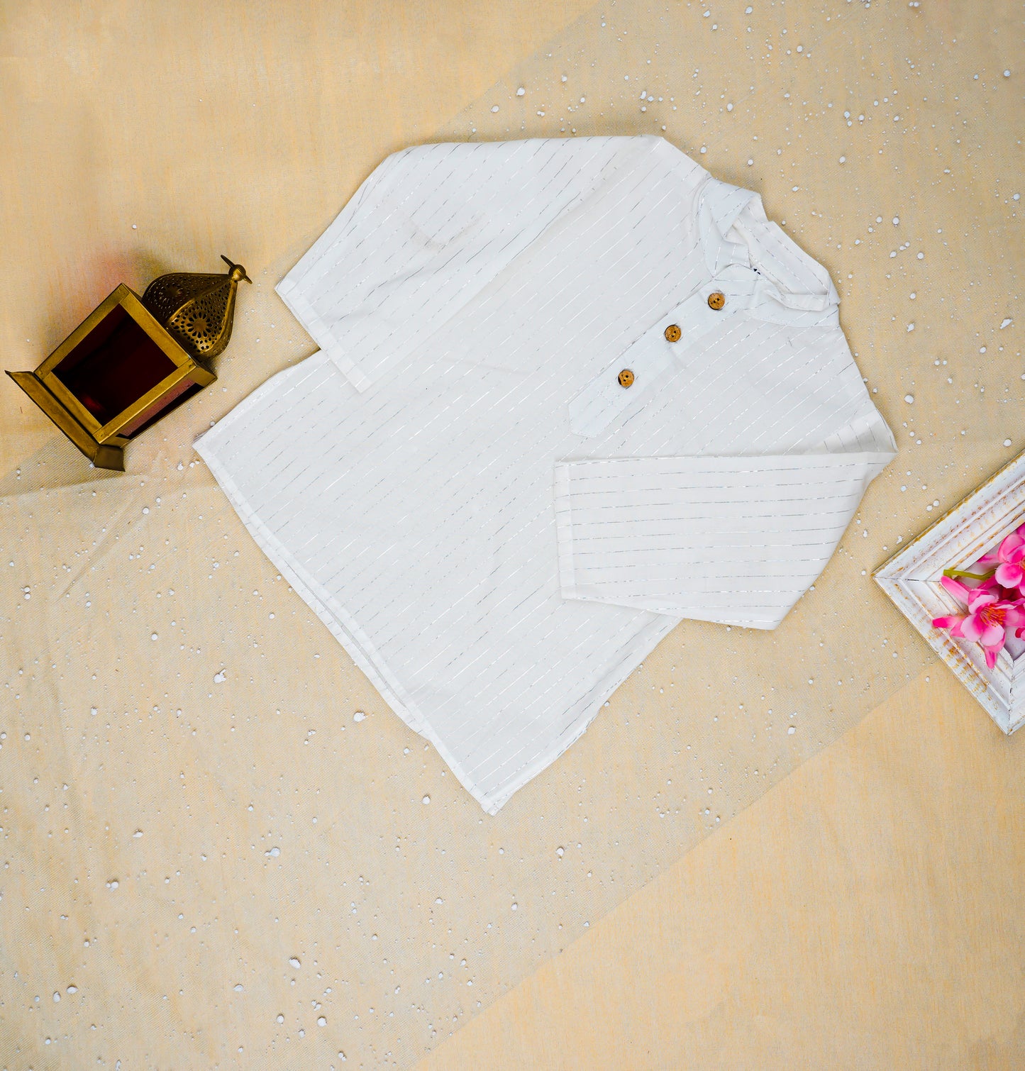 Baby Pink Bandhej Jacket with Kurta -Pyjama (Tie and Dye)