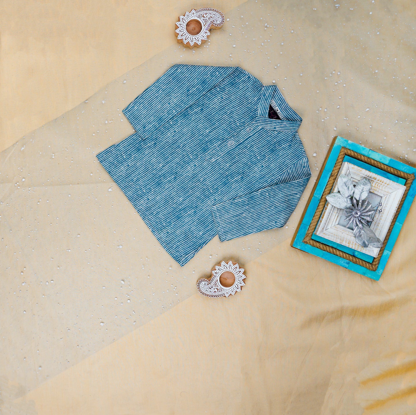 Pastel Genda phool Jacket with Kurta -Pyjama