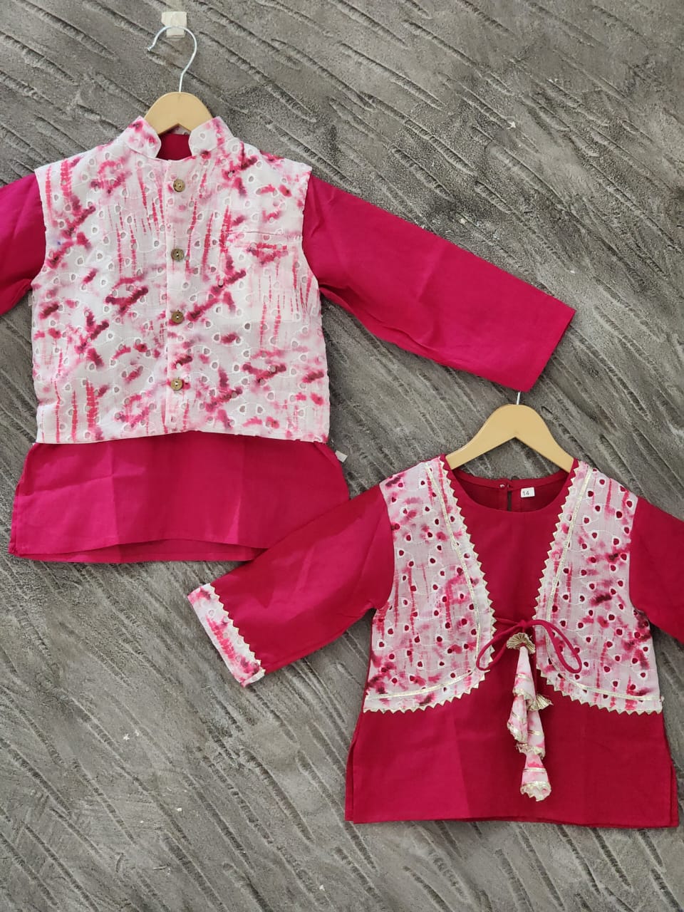 Tie and Die Rani Pink Coloured Afghani Style Suit Set