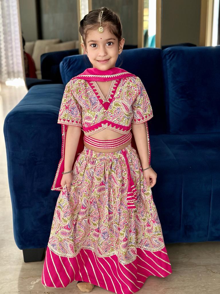 Paisley Printed Pink Coloured Lehenga Choli