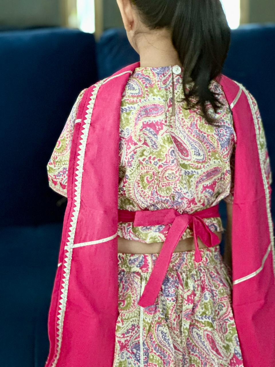 Paisley Printed Pink Coloured Lehenga Choli
