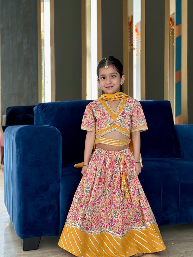 Paisley Print Mustard Colour Lehenga Choli