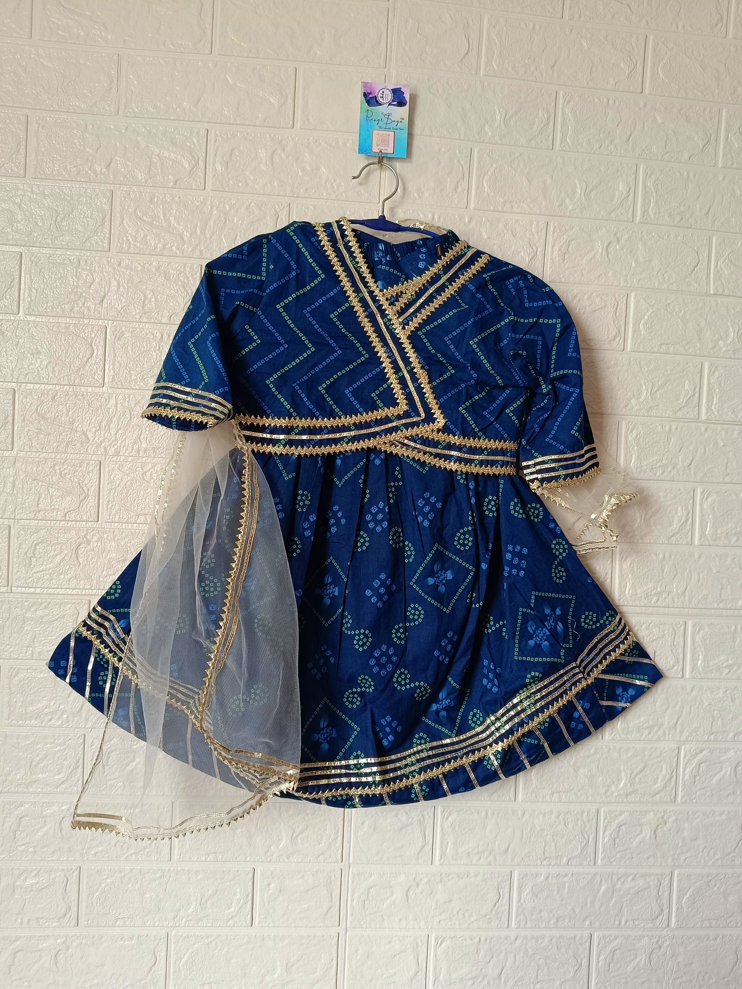 Bandhej Print Blue Coloured Lehnga Choli