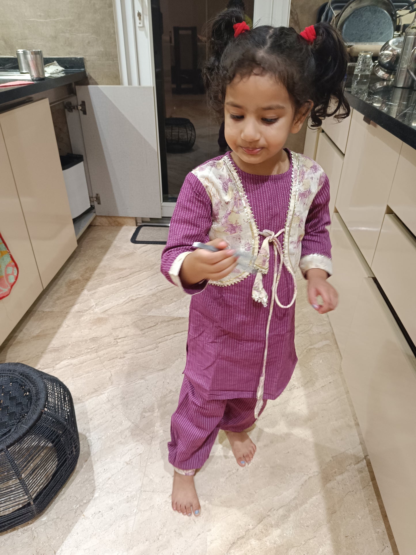 Purple Coloured Afghani Style Suit Set