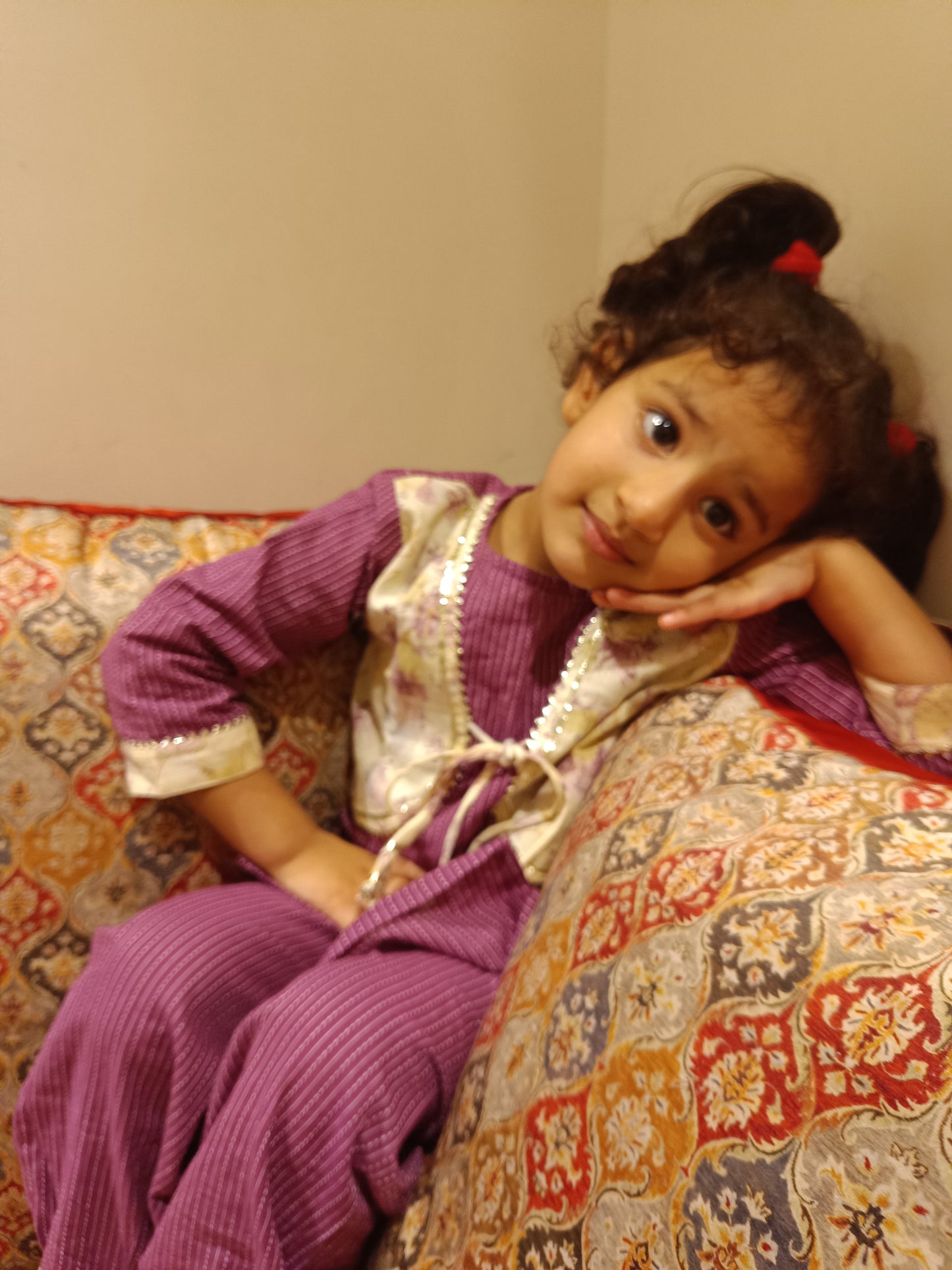 Purple Coloured Afghani Style Suit Set