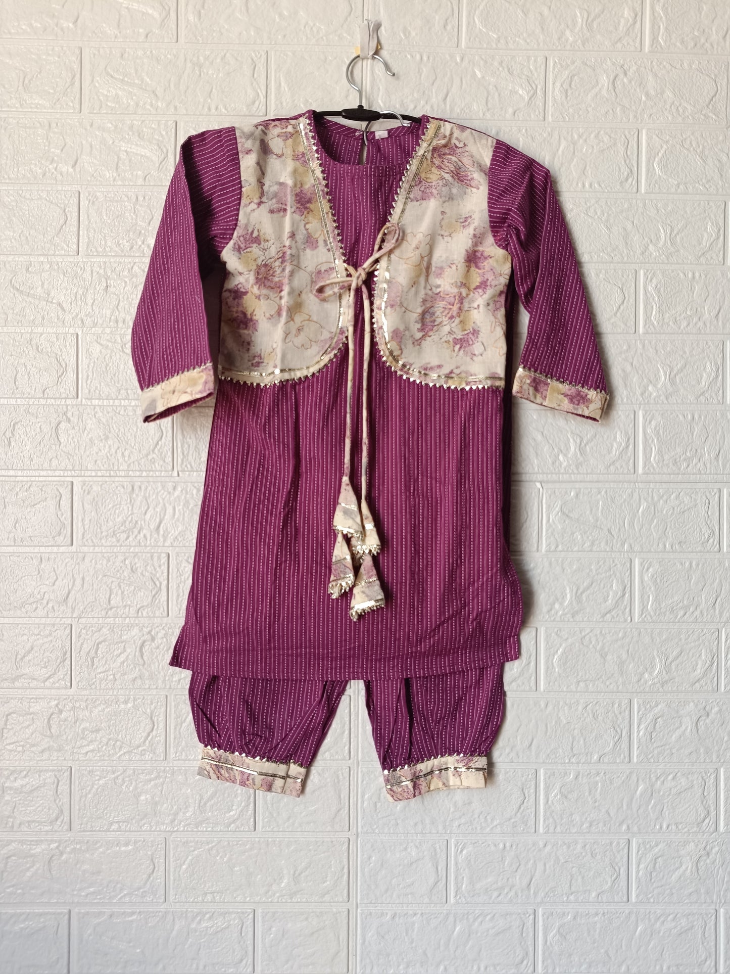 Purple Coloured Afghani Style Suit Set