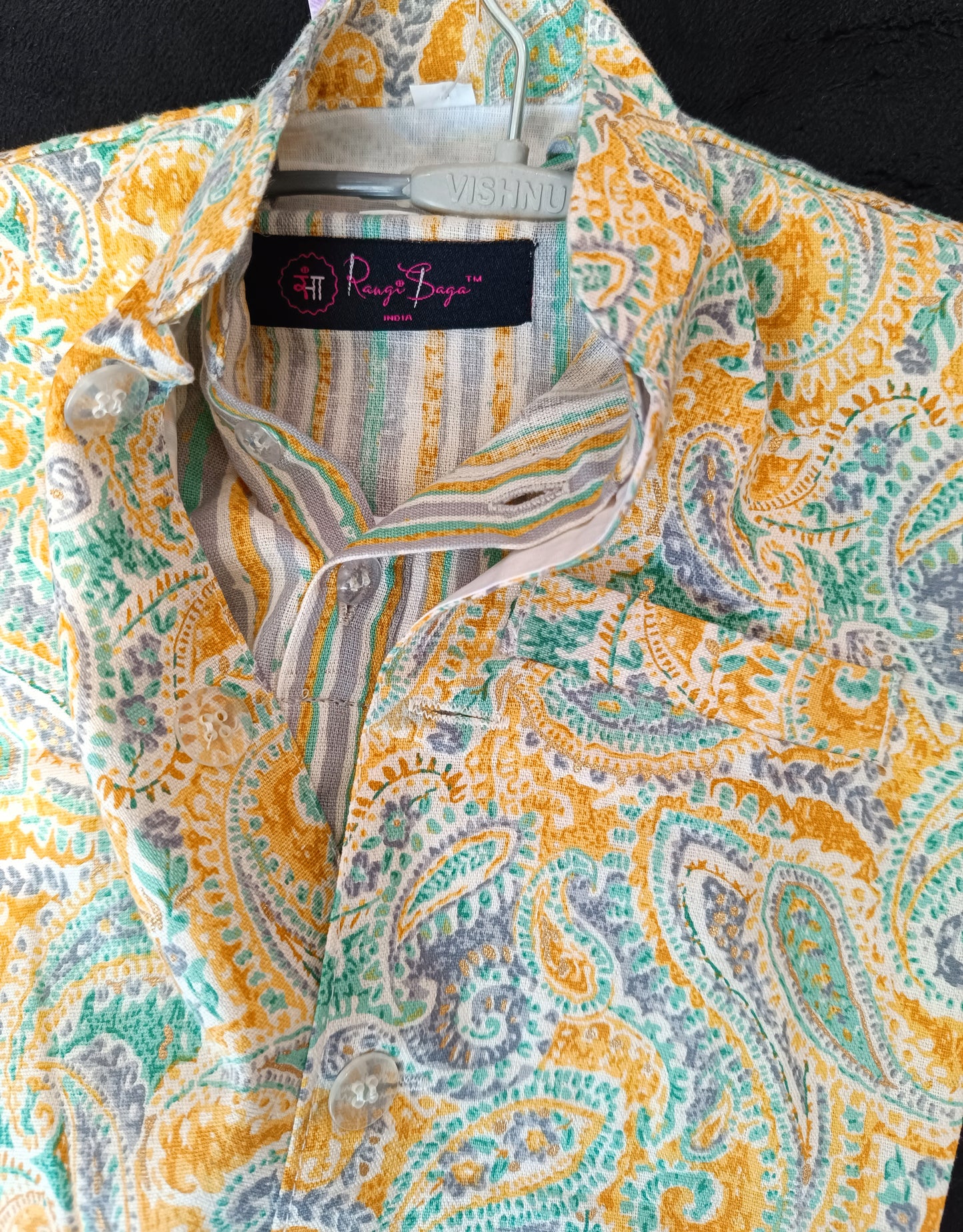 Yellow Pastel Paisley Jacket with Kurta Pyjama