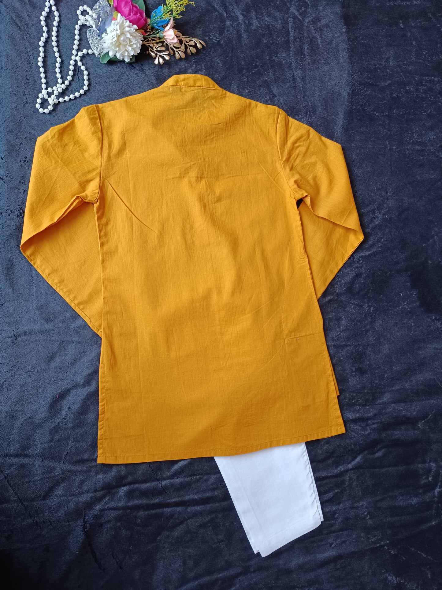 Mustard Nandi embroided Kurta- Payjama