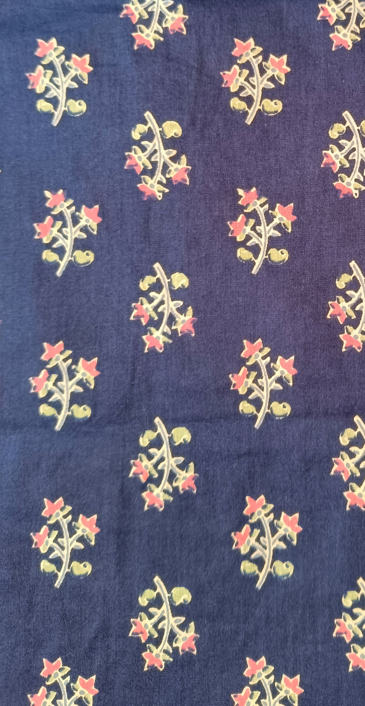 Navy Blue Block Printed Kurta -Pyjama