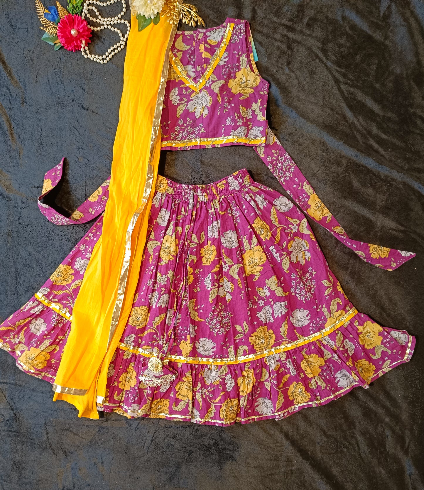 Floral Printed Purple Colour Lehenga Choli