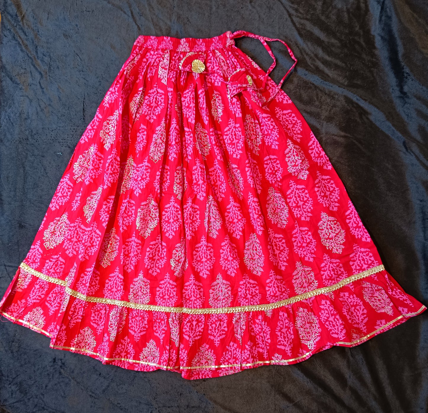 Block Print Pink Colour Lehenga Choli
