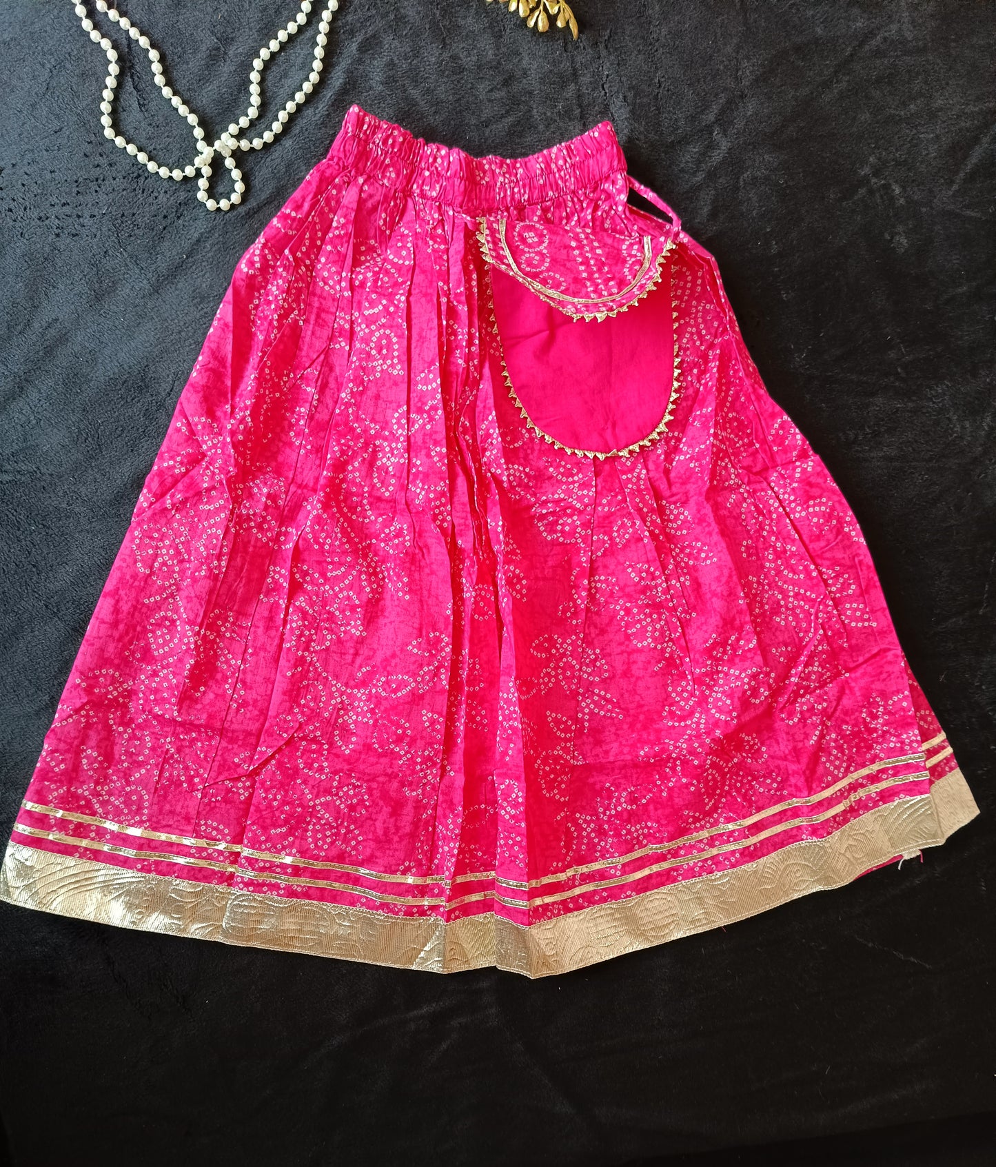 Bock Print Rani Pink Coloured Lehnga Choli