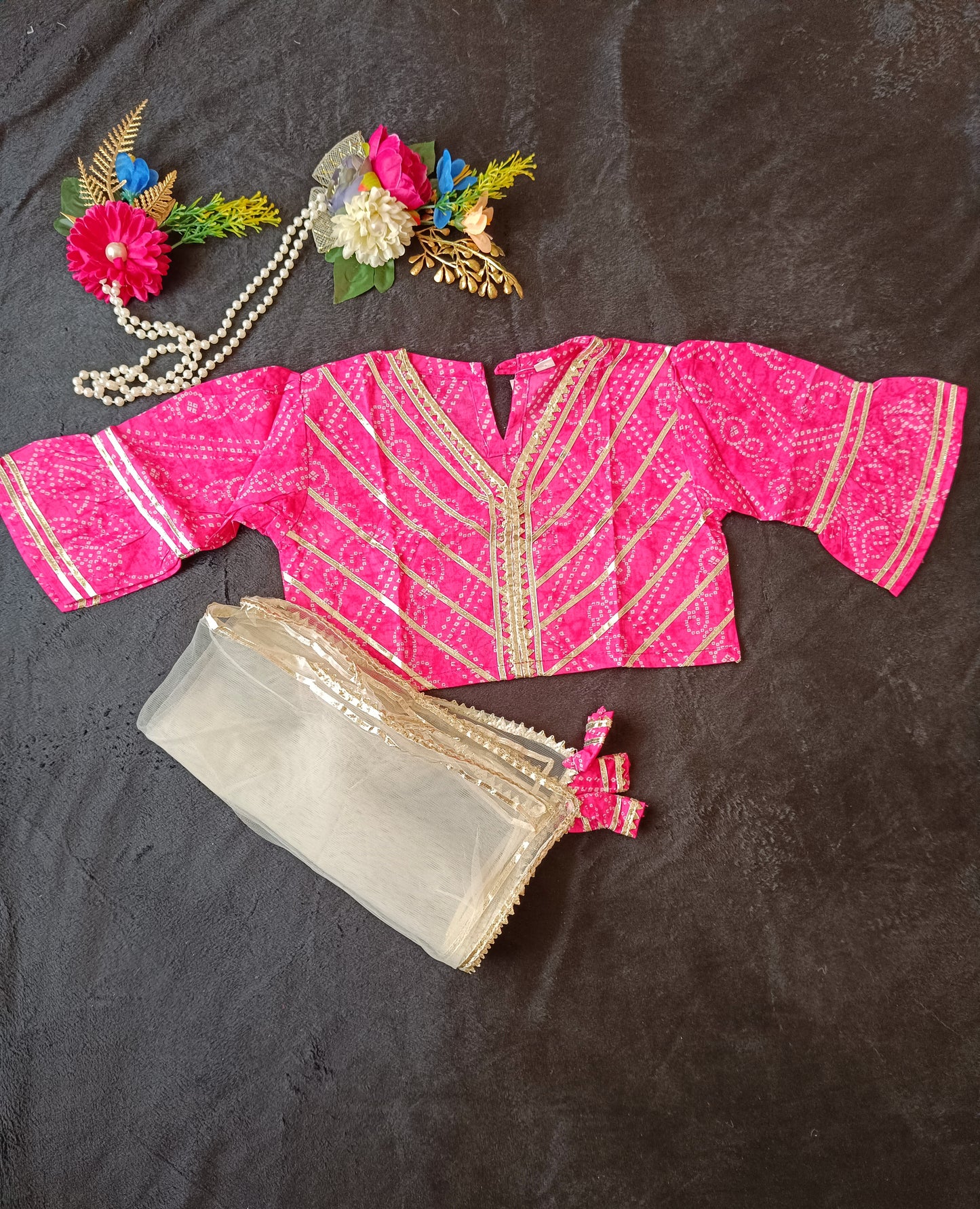 Bock Print Rani Pink Coloured Lehnga Choli