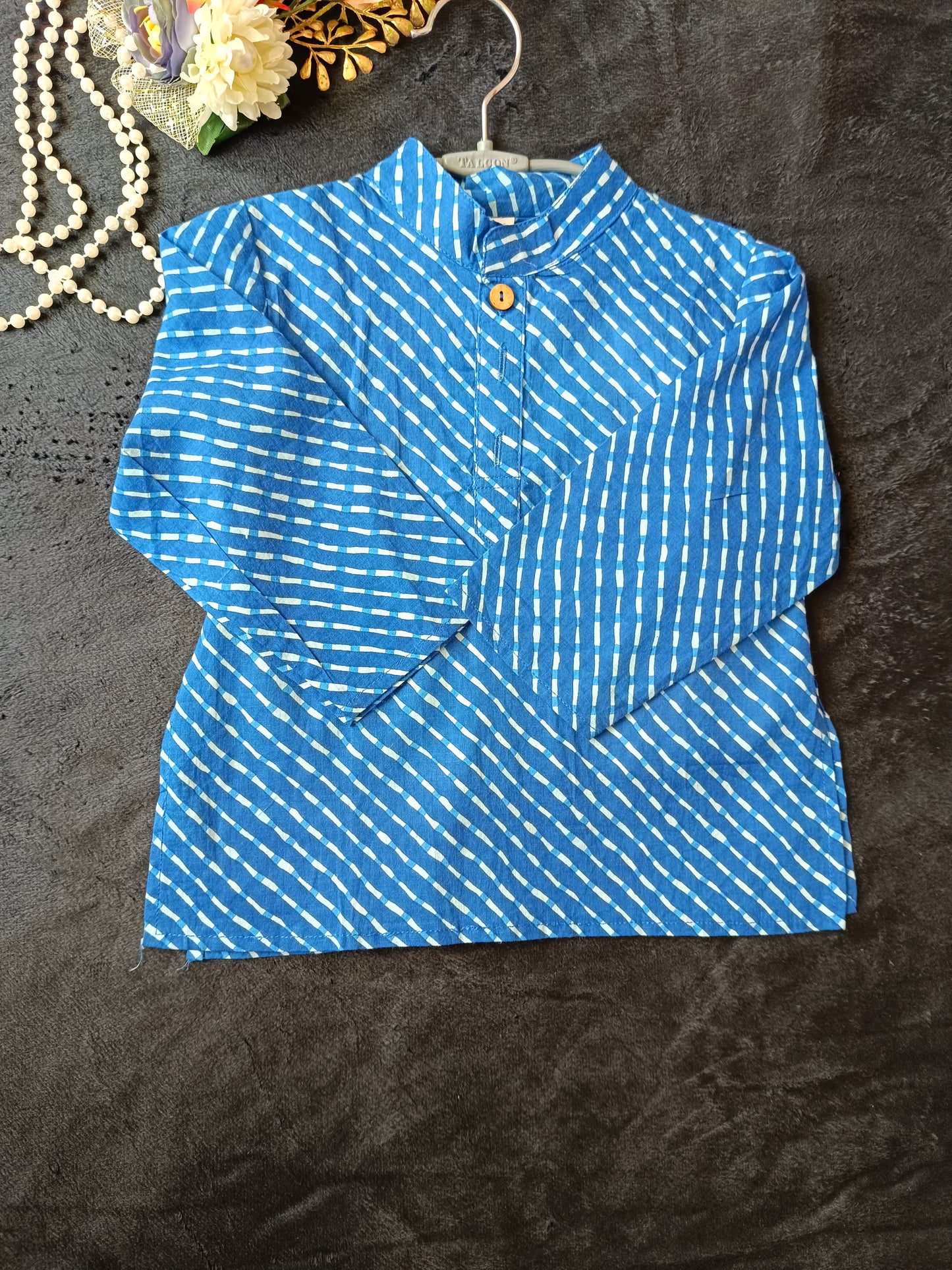 Blue Tie-Dye Kurta -Pyjama Set