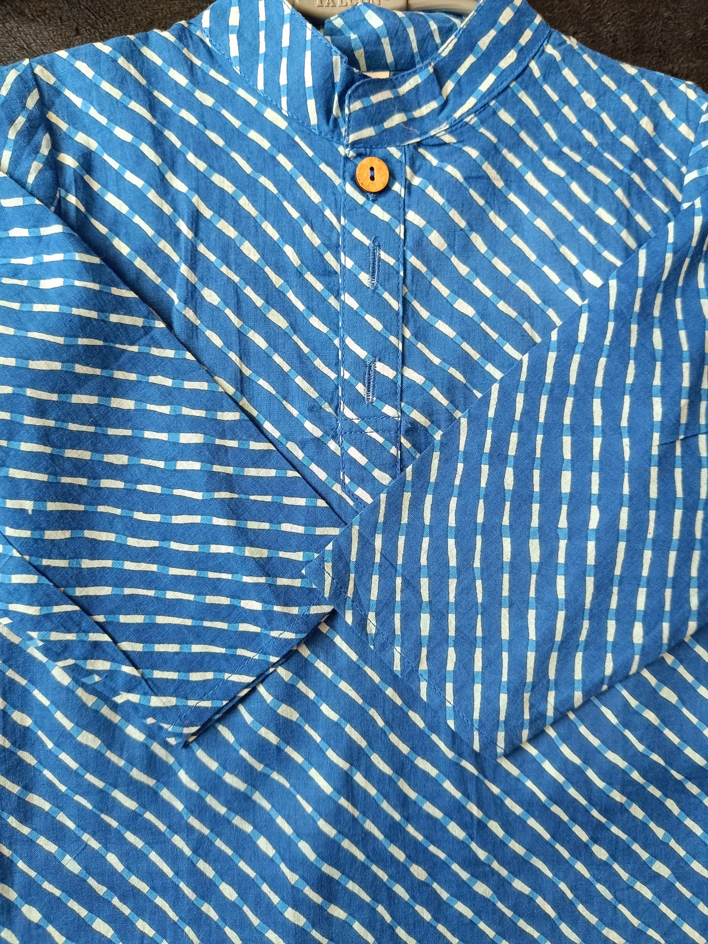 Blue Tie-Dye Kurta -Pyjama Set