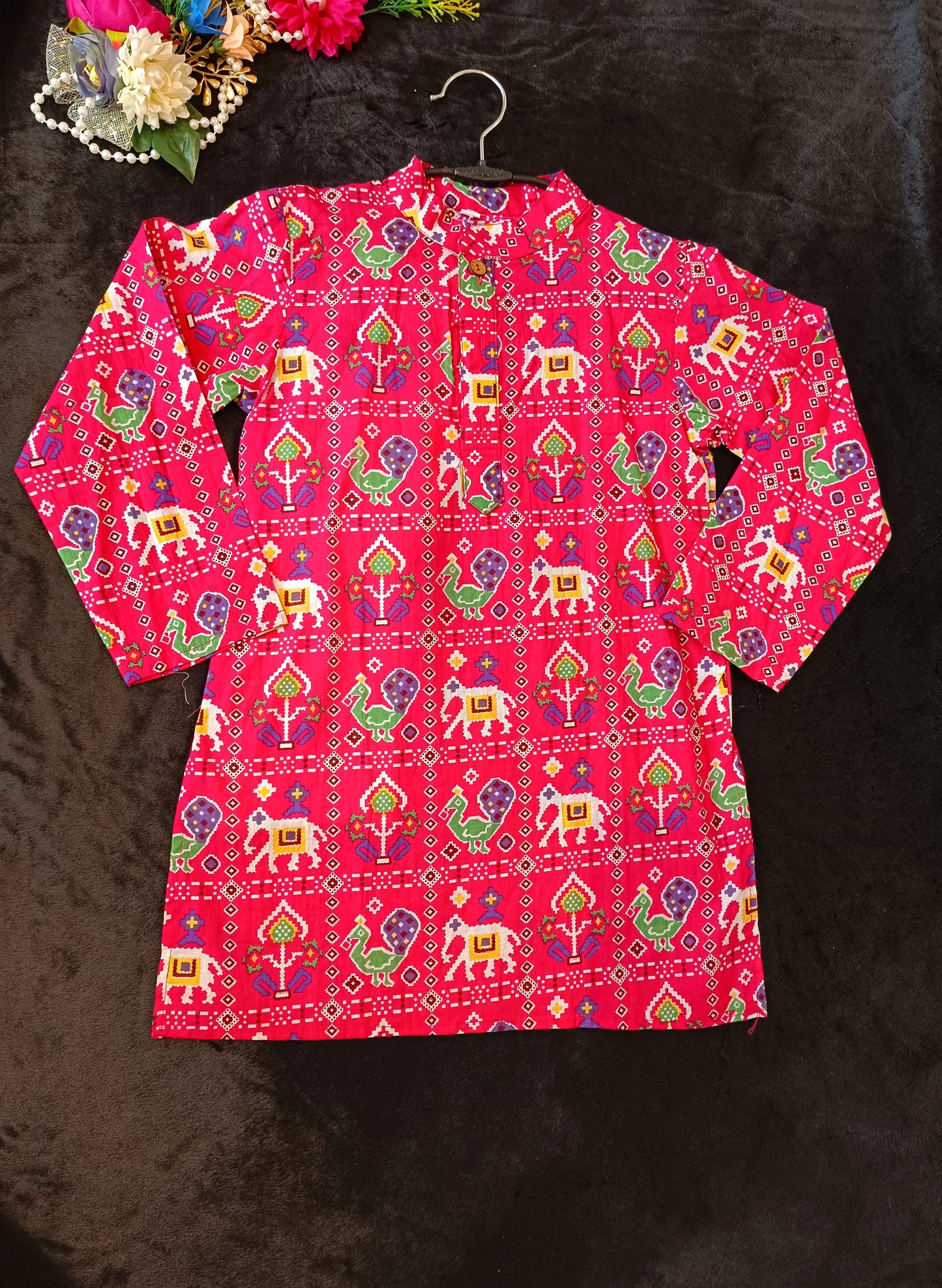 Pink Patola printed Kurta -Pyjama