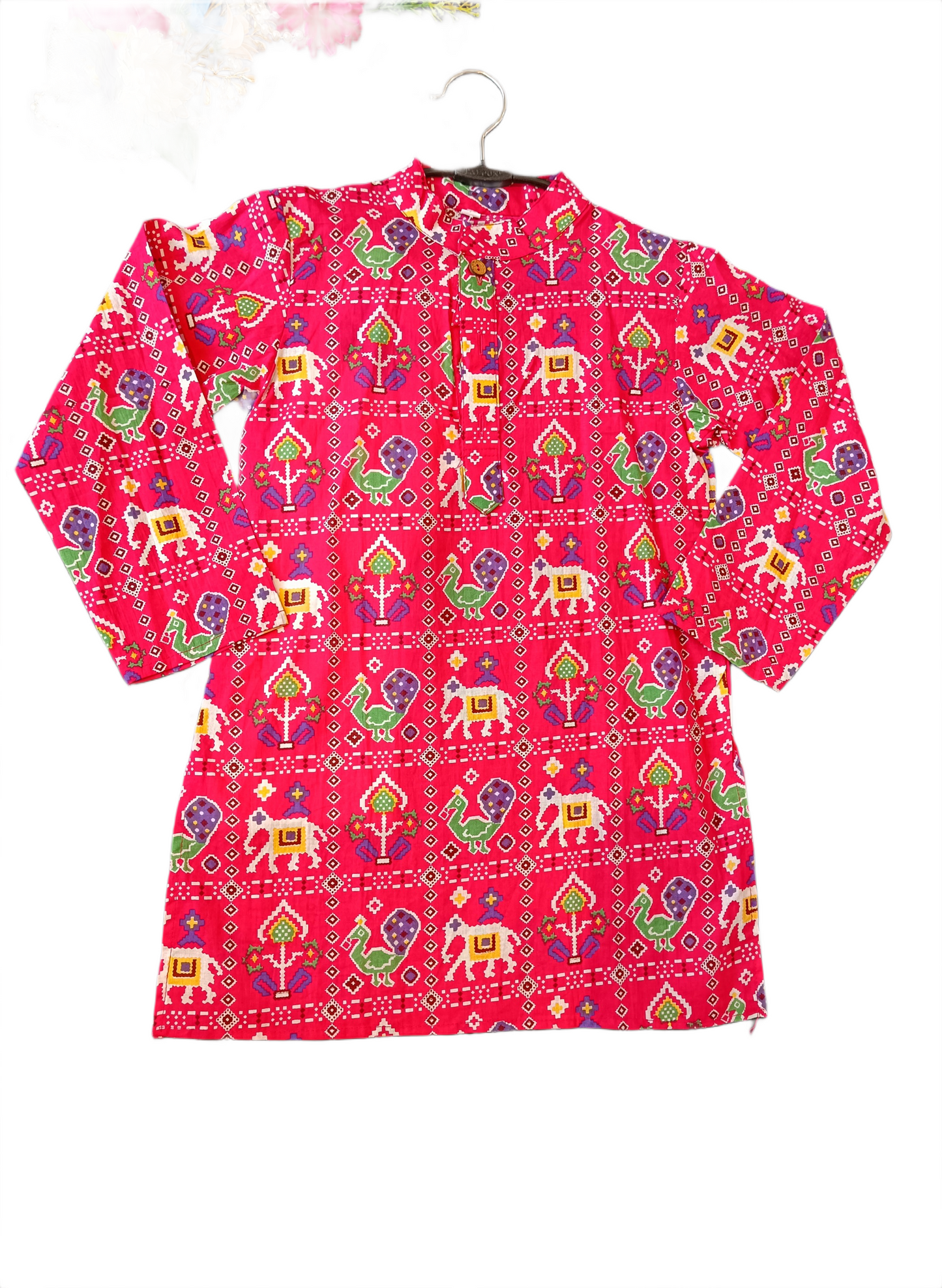 Pink Patola printed Kurta -Pyjama