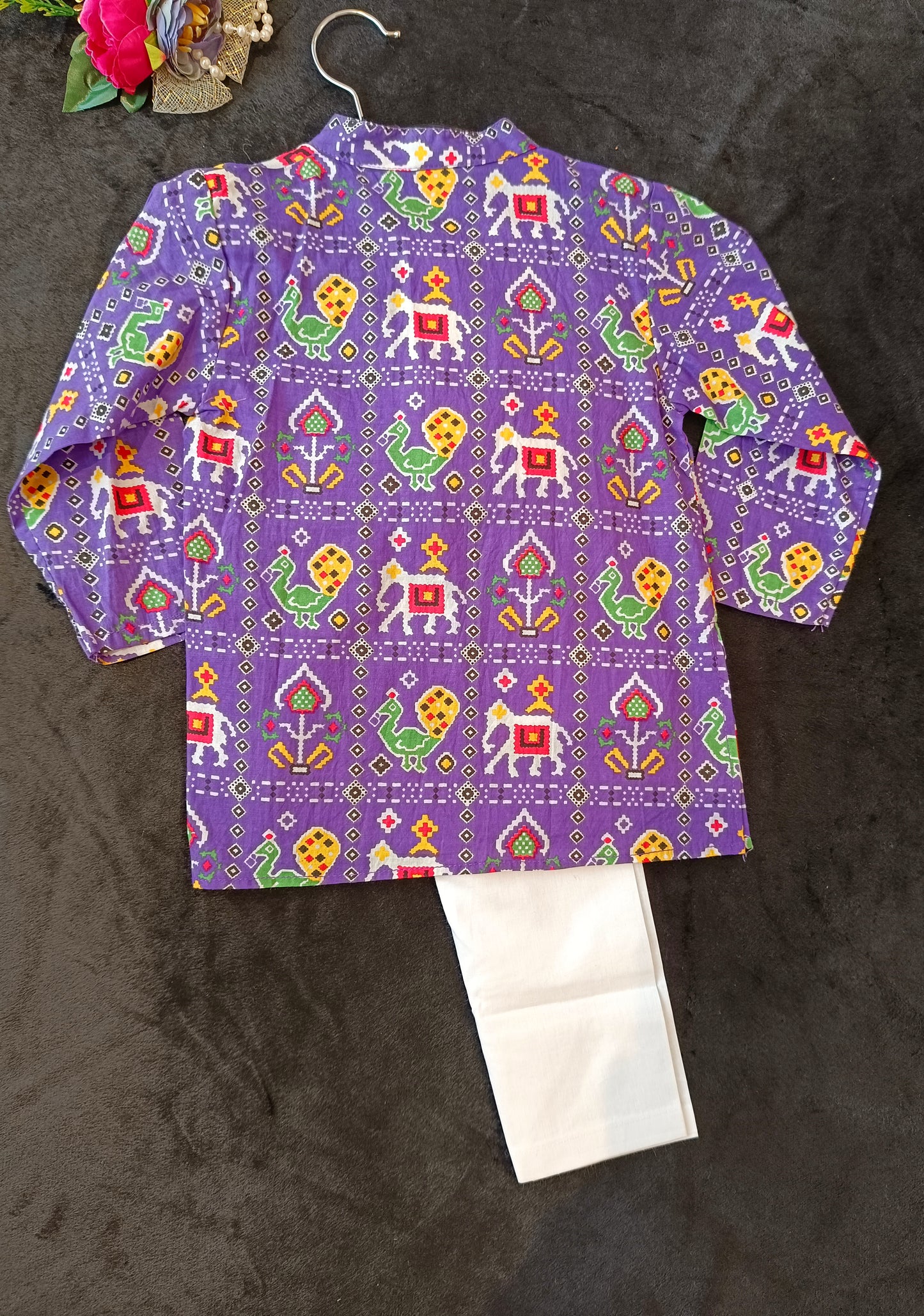 Lavender Patola printed Kurta -Pyjama