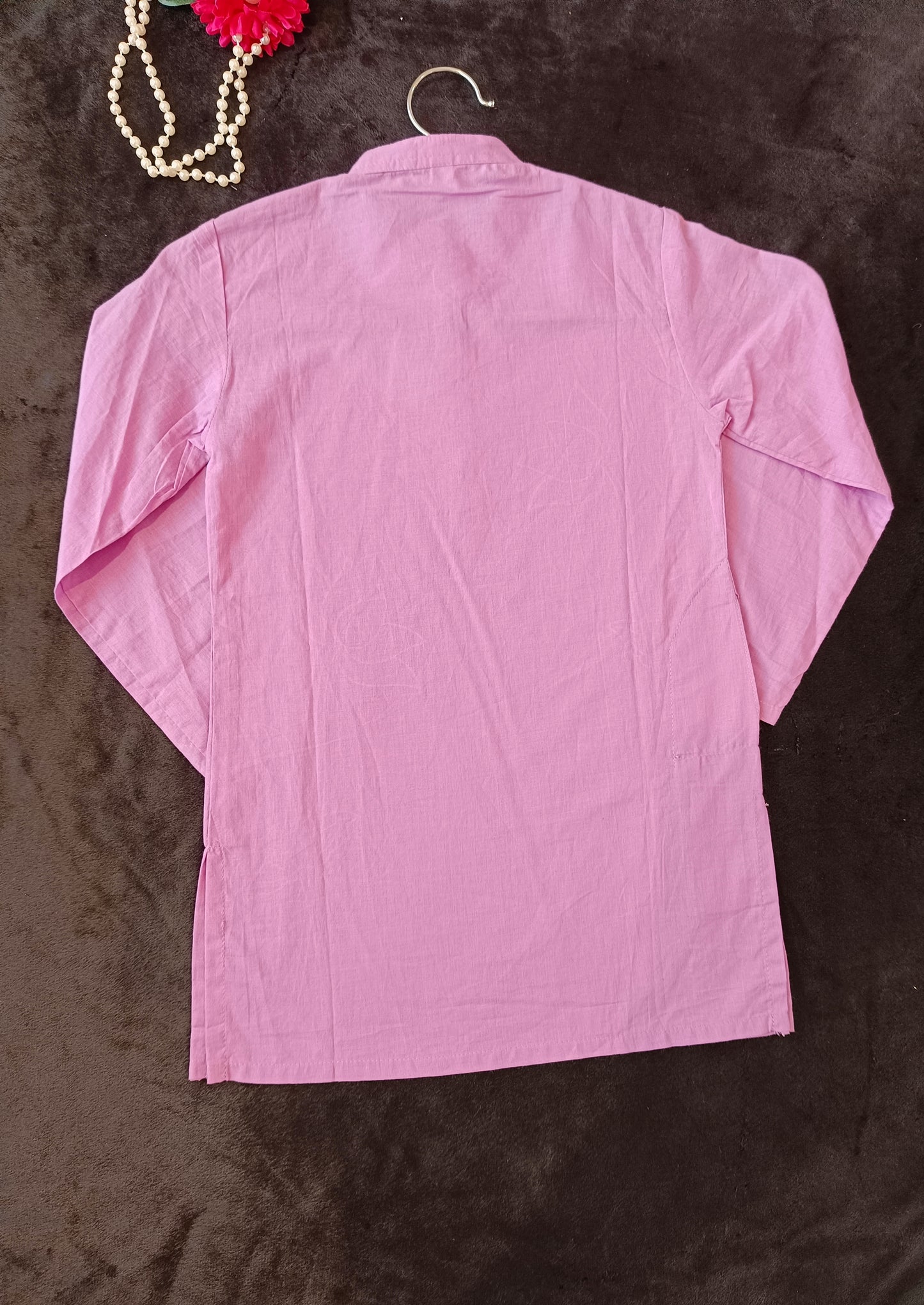 Lavender Lotus embroided Kurta -Pyjama