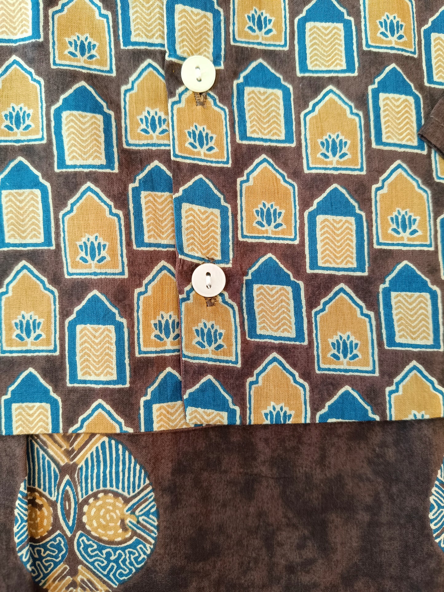 Brown Ajrakh Jacket with Kurta -Pyjama