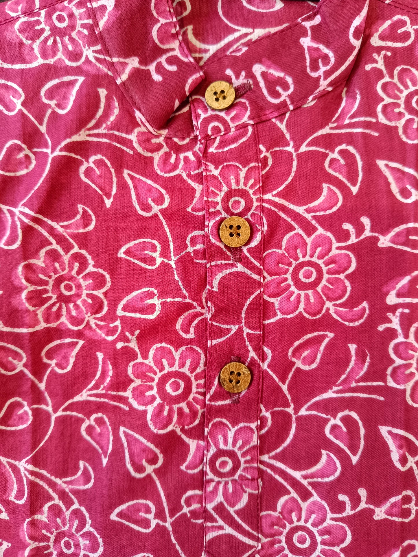 Dark Pink discharge printed Kurta -Pyjama