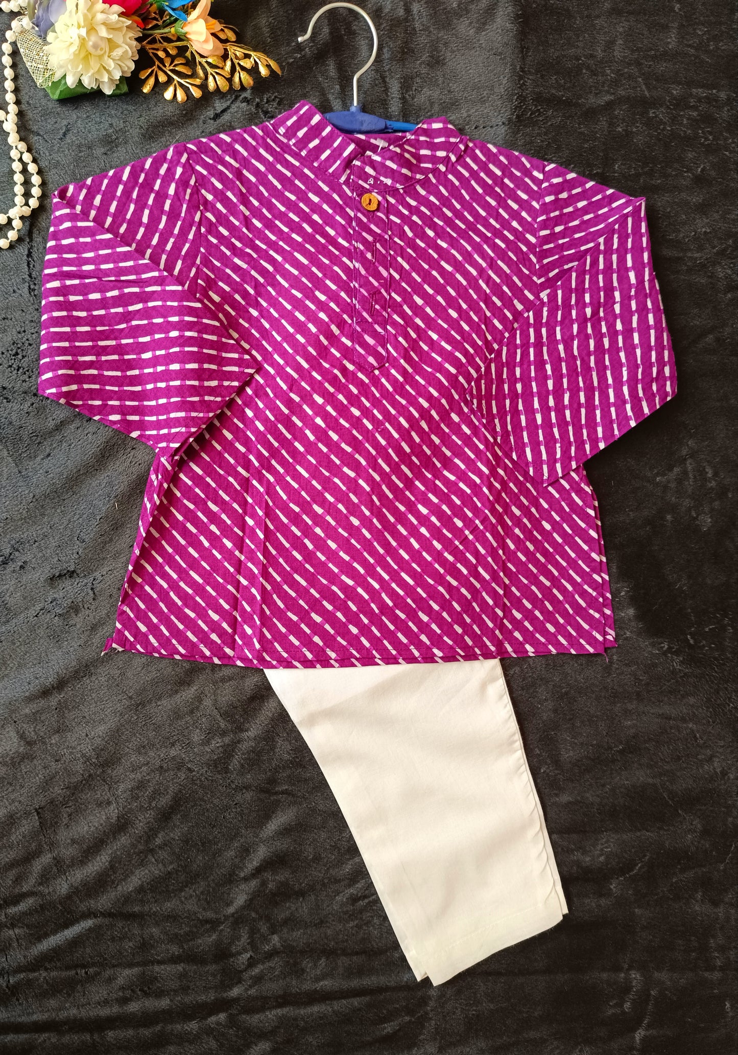 Purple Tie-dye Kurta -Pyjama