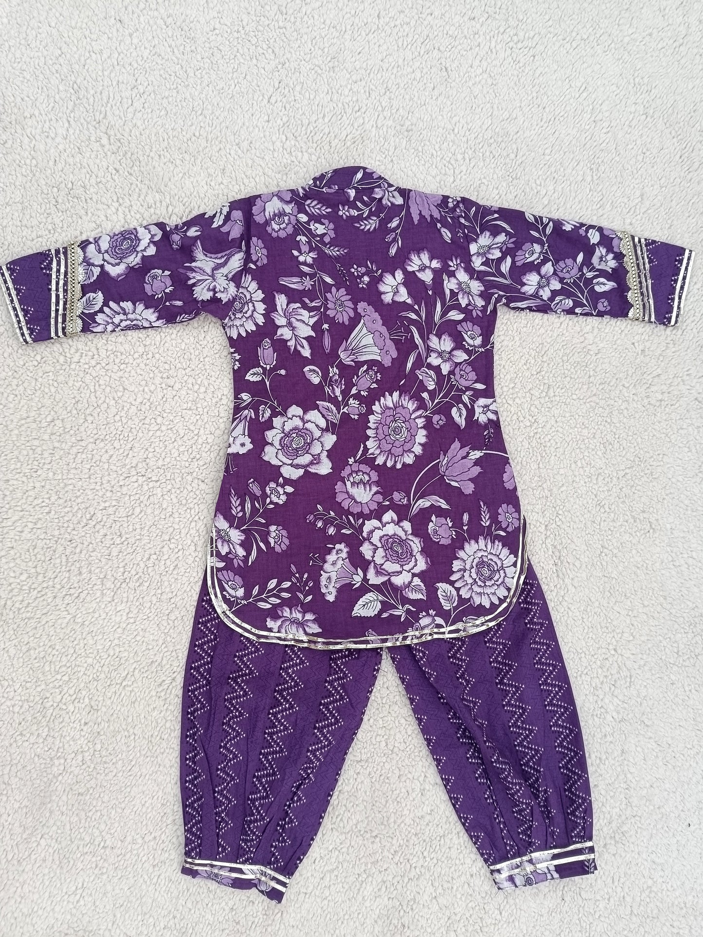 Purple Coloured Afghani Style Suit Set