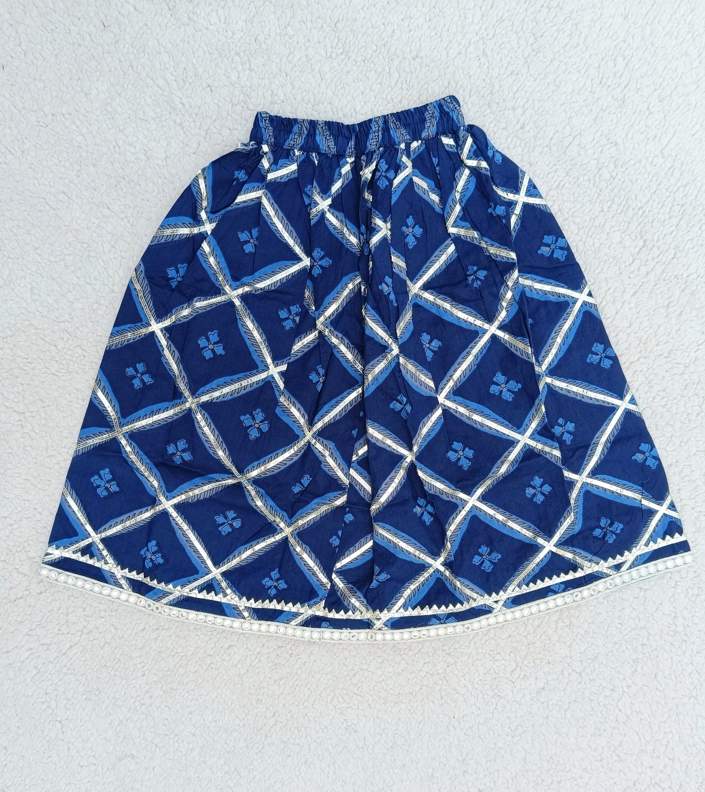 Jaal Butta Print Blue Coloured Lehnga Choli