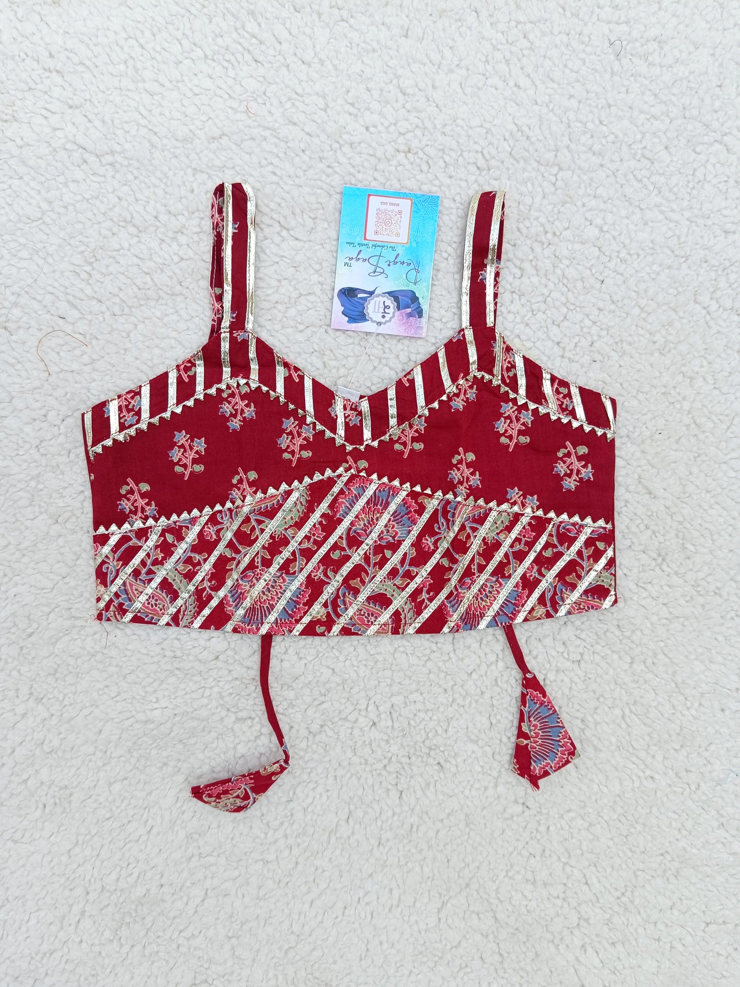 Block Print Maroon Colour lehenga Choli