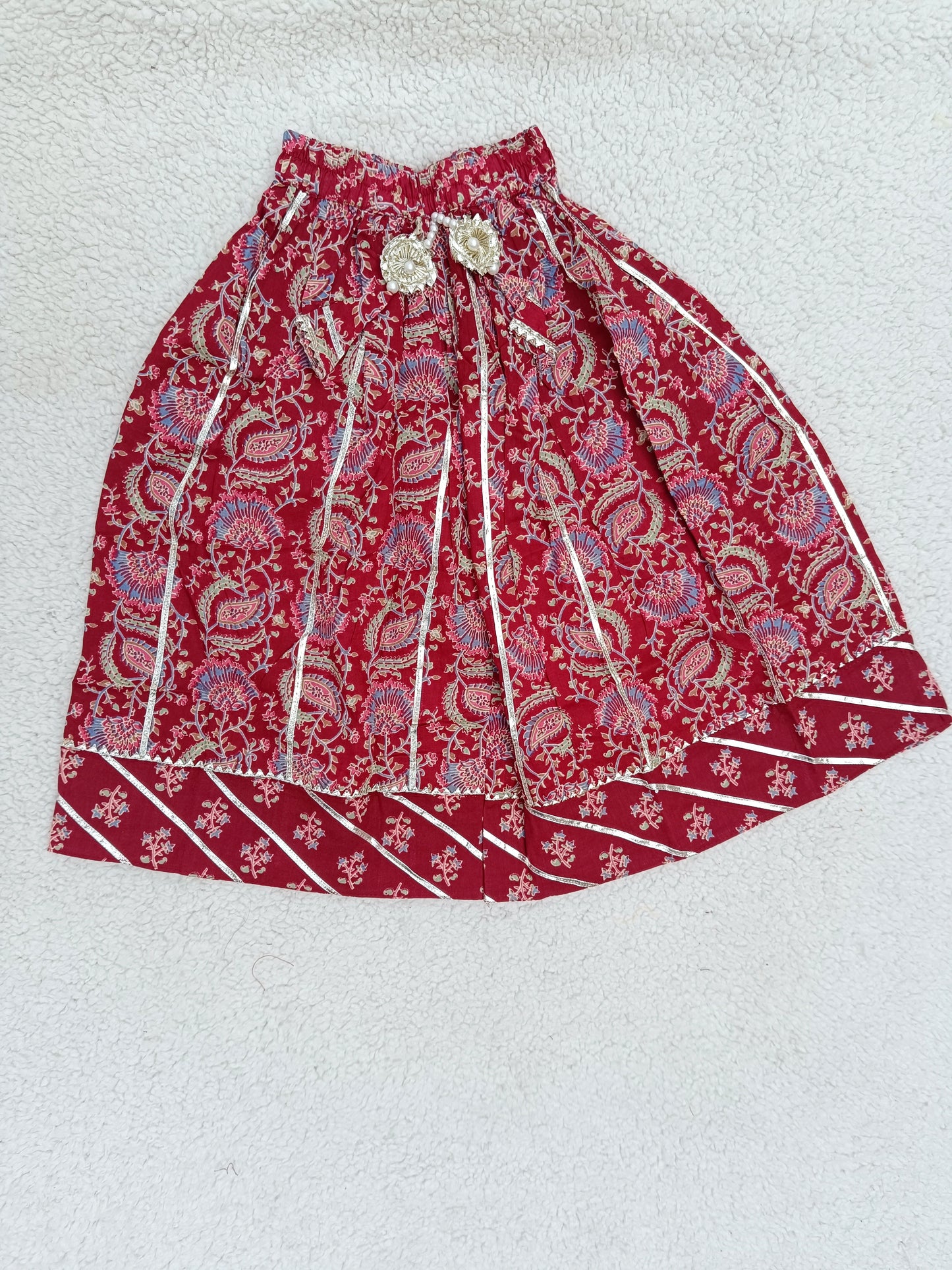 Block Print Maroon Colour lehenga Choli