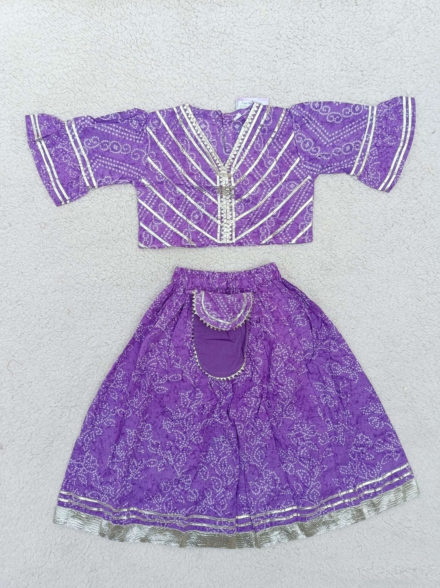 Bandhej Print Lavender Colour lehenga Choli