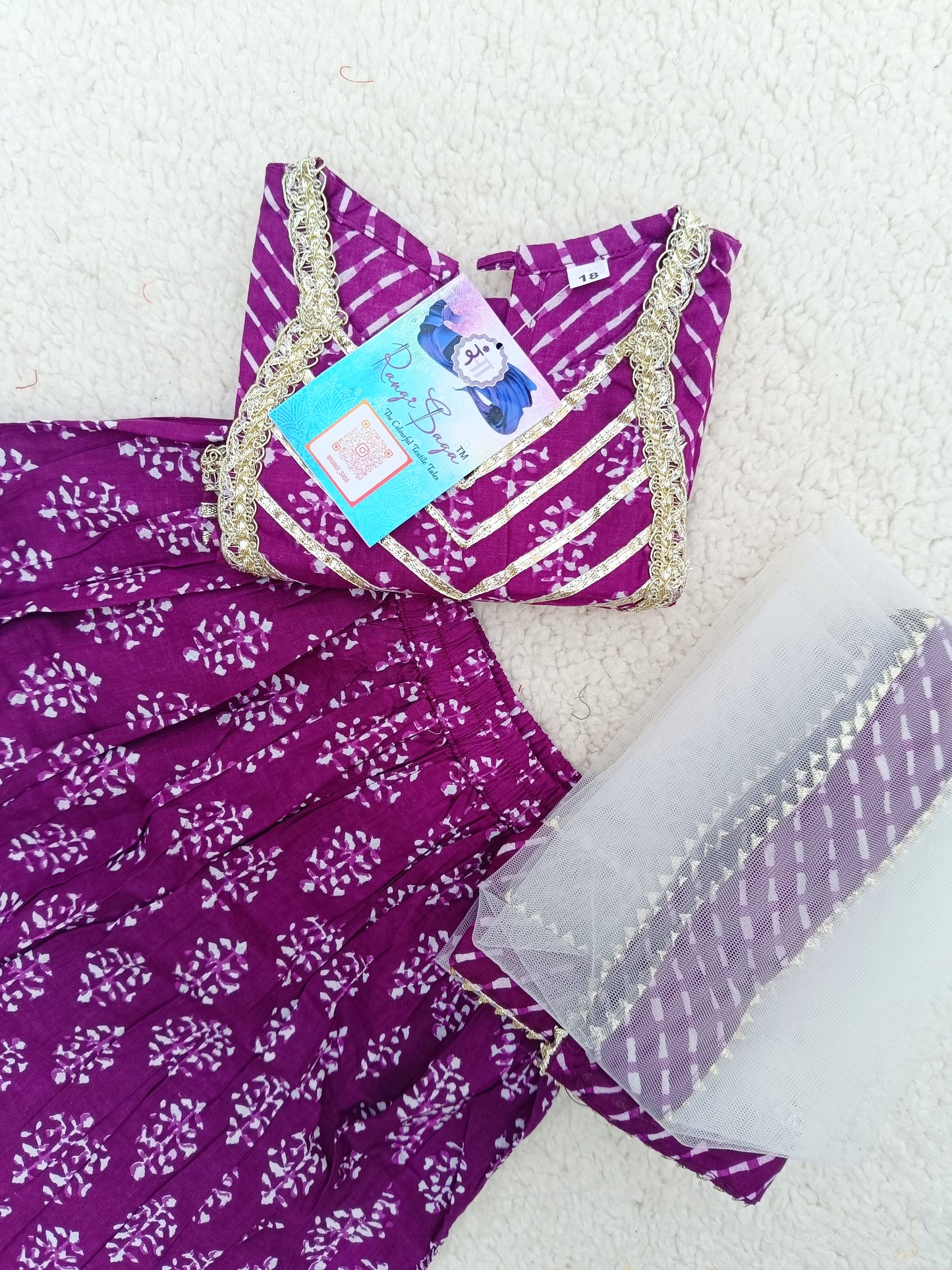 Block Print Purple Colour Lehenga Choli