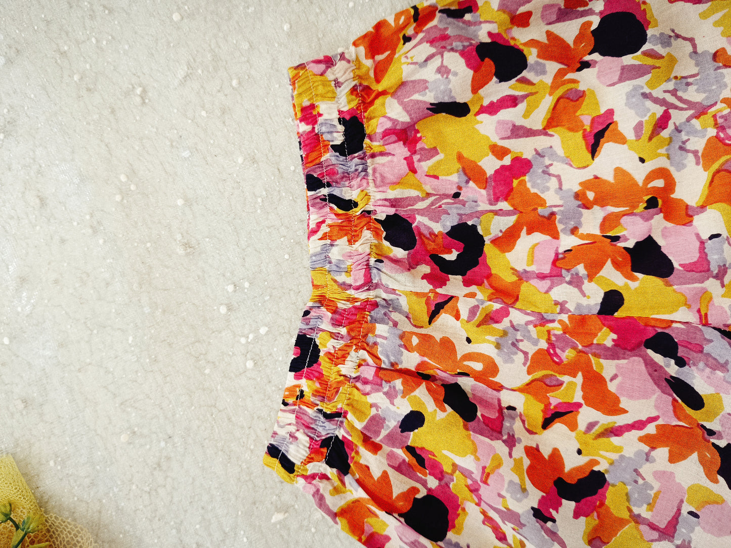 Orange Colour Flower Print Girls Co-Ord Set