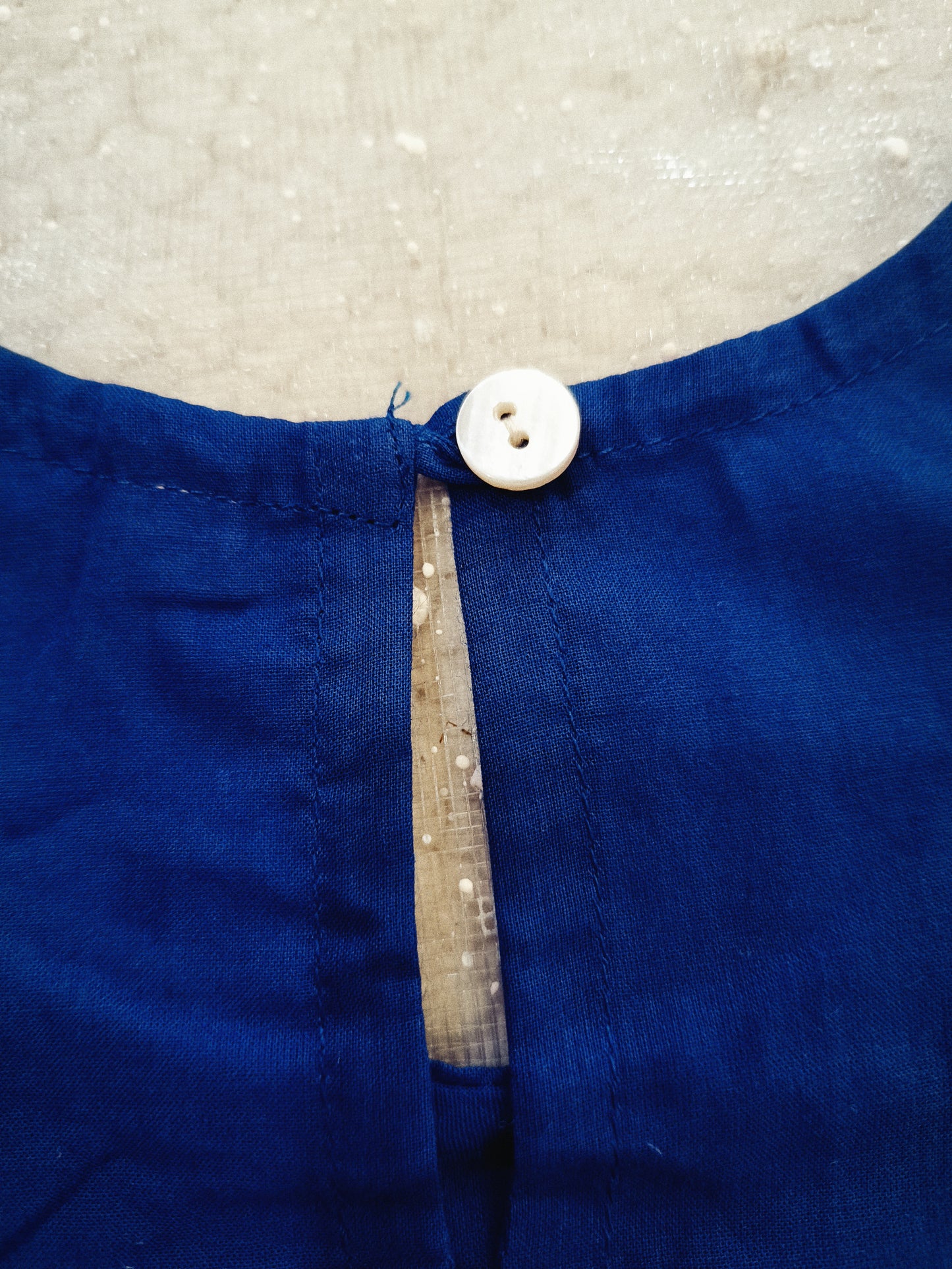 Blue Block Printed 3 Piece Girls Co-Ords
