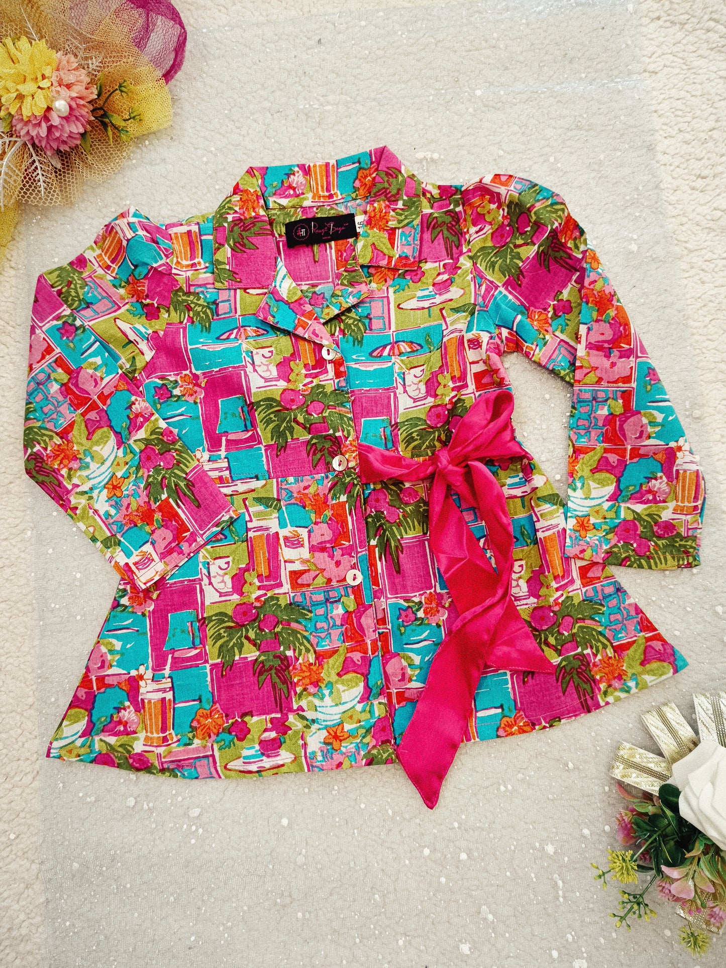 Fruit Print Pink colour Girls Co-Ord Set