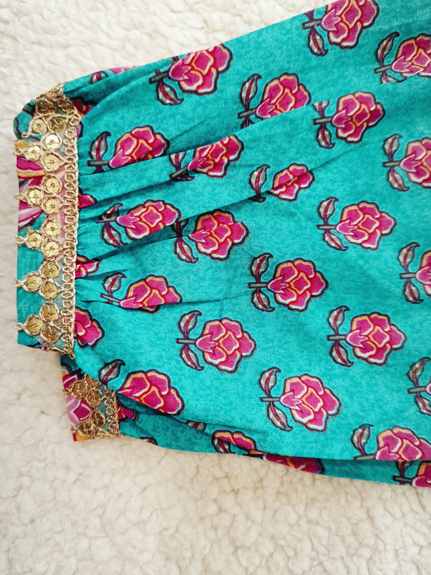 Mustard Flower Printed Afghani Style Suit Set