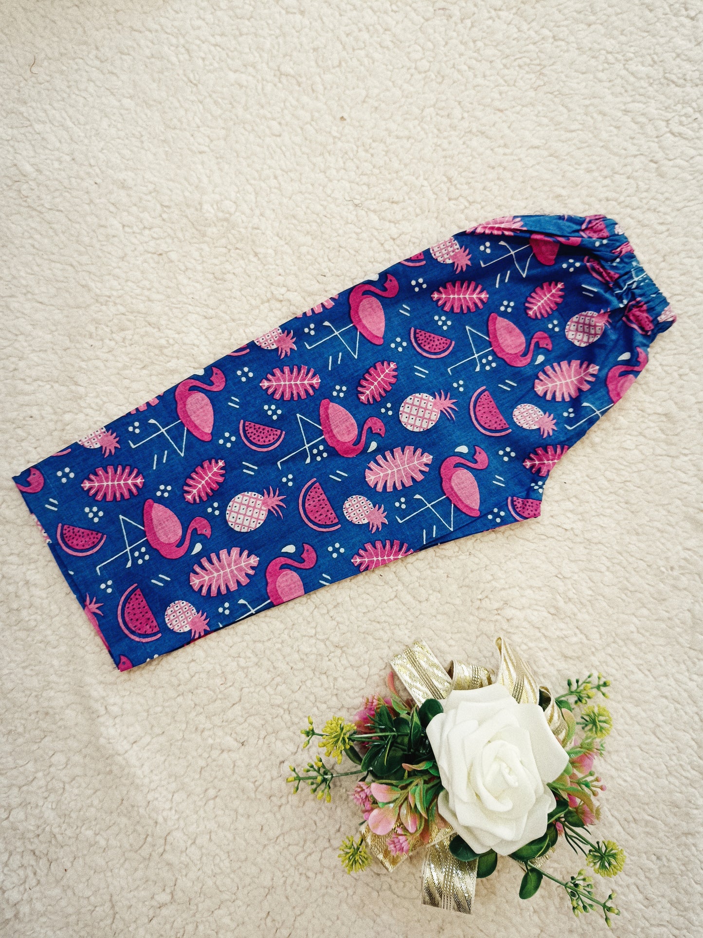 Flamingo printed Blue Color Night suit